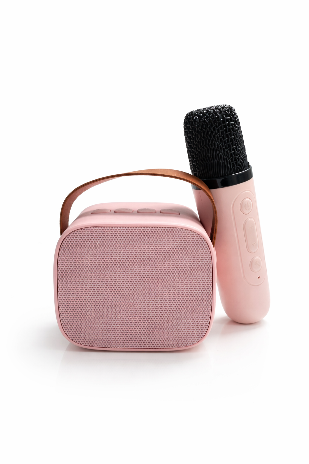 Portable Pink Bluetooth Speaker with Wireless Karaoke Microphone, Clear Sound, Rechargeable Battery, Perfect for Parties and Home Entertainment