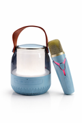 Portable Bluetooth Speaker with Wireless Karaoke Microphone, LED Light, Clear Sound, Rechargeable Battery for Home and Party Use