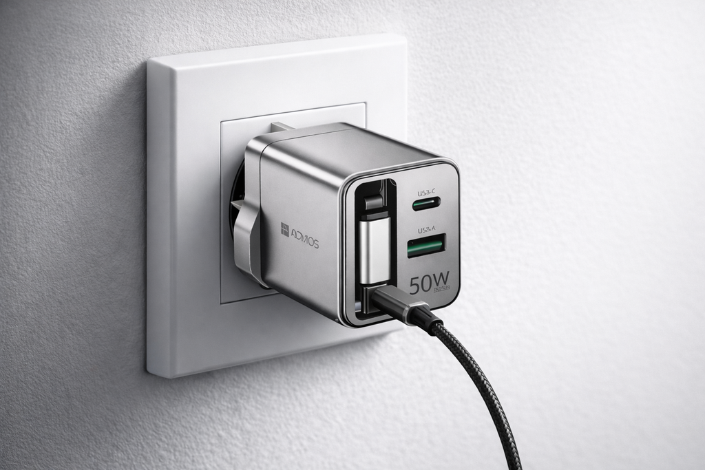 ADMOS 50W PD+QC3.0 Travel Charger with 25W PD Cable AM-317PU