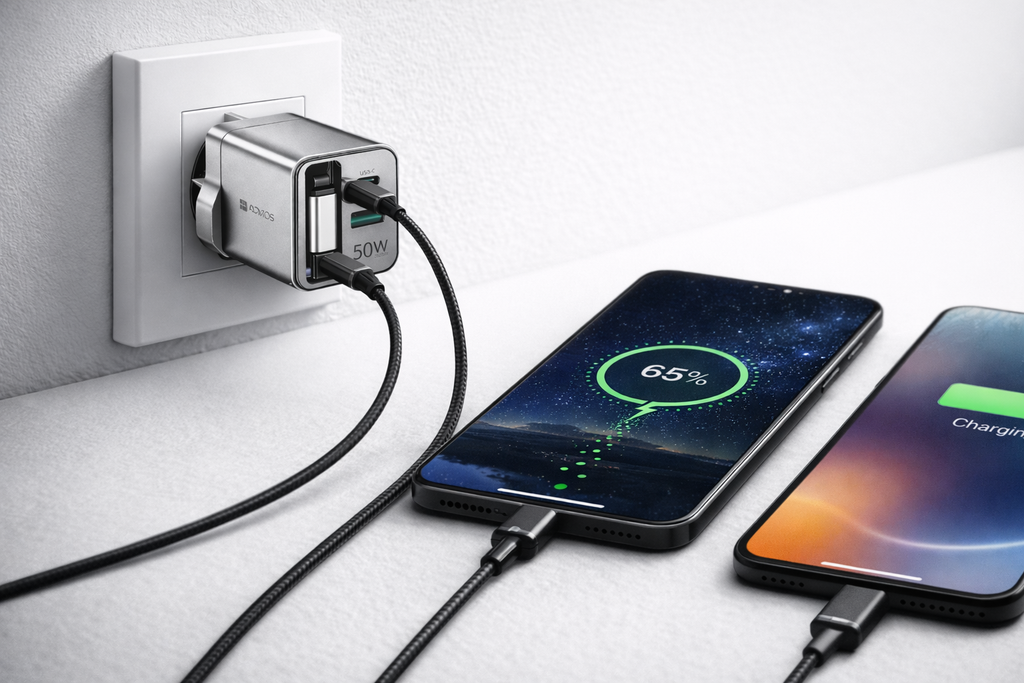 ADMOS 50W PD+QC3.0 Travel Charger with 25W PD Cable AM-317PU