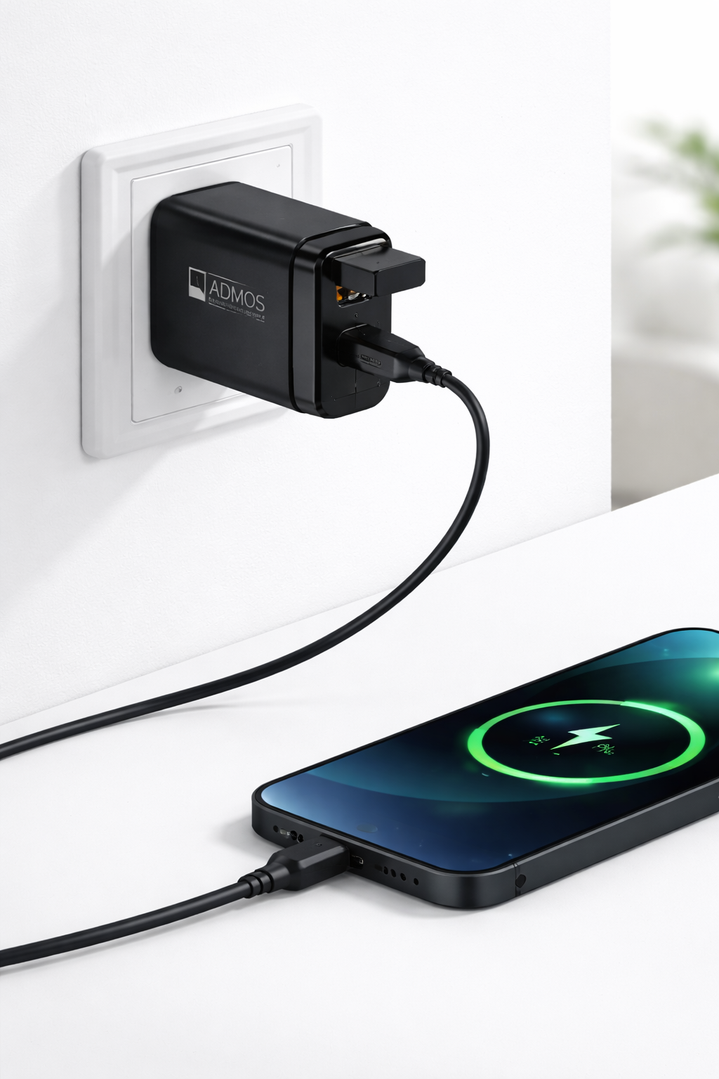ADMOS PD30W QC3.0 Quick Charger with USB-C to Lightning Cable