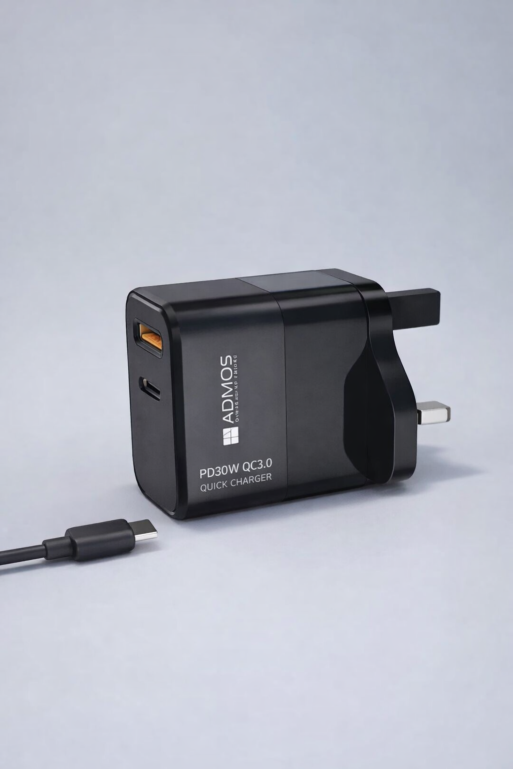 ADMOS PD30W QC3.0 Quick Charger with USB-C to Lightning Cable