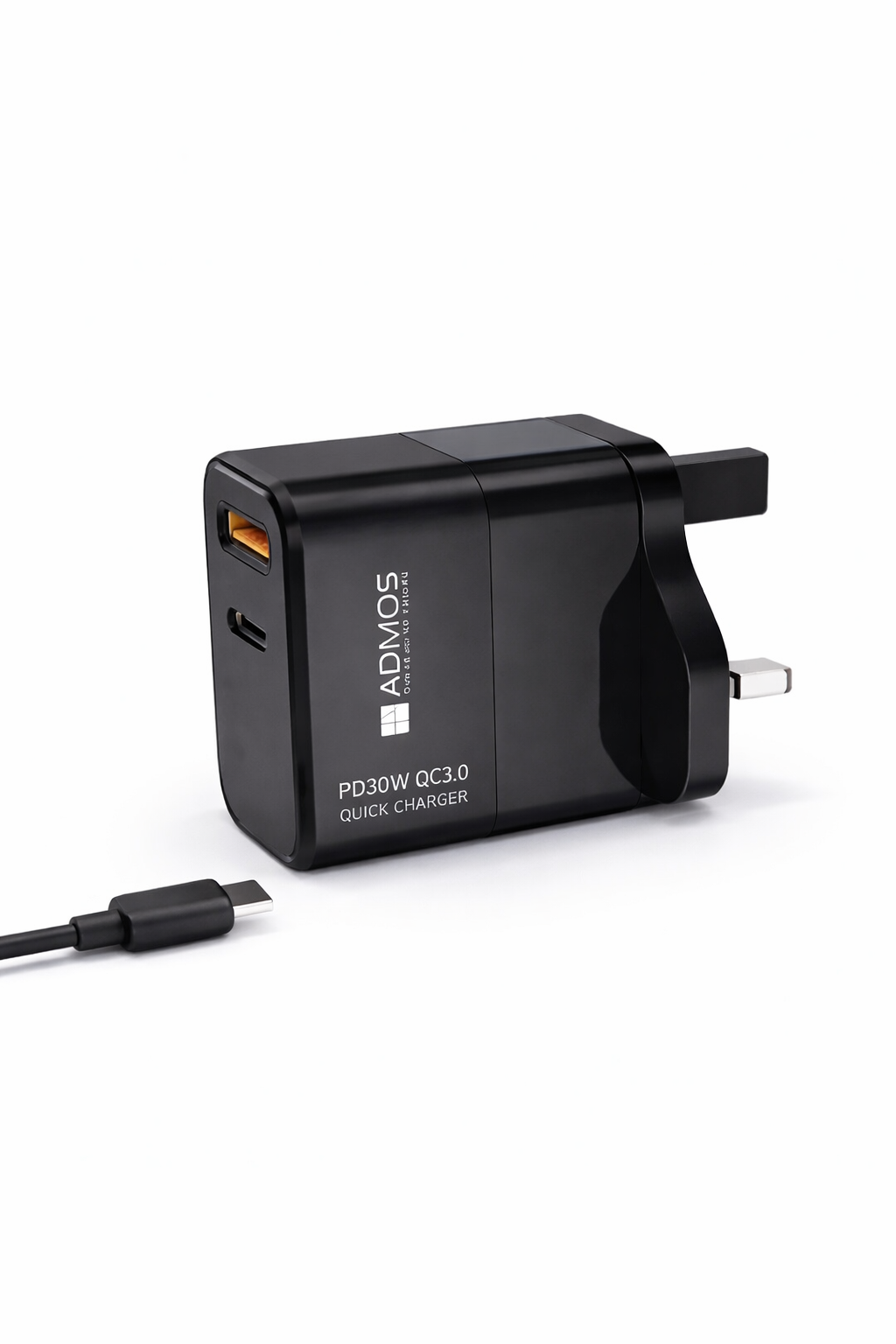 ADMOS PD30W QC3.0 Quick Charger with USB-C to Lightning Cable