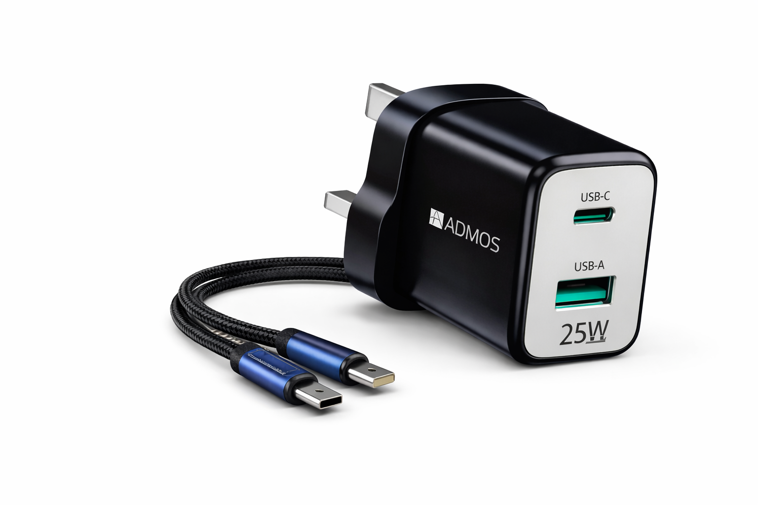 ADMOS 25W Fast Charger with Type-C to Lightning 35W Cable PD+QC3.0