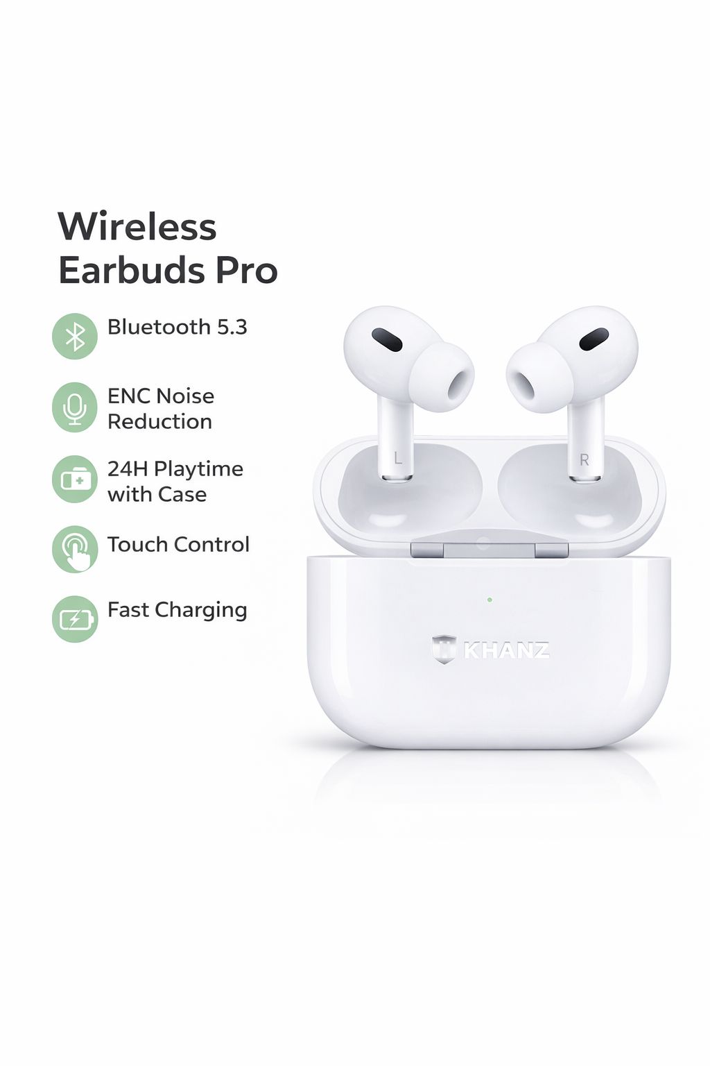 Wireless Earbuds - AirPods Style with Bluetooth Connectivity